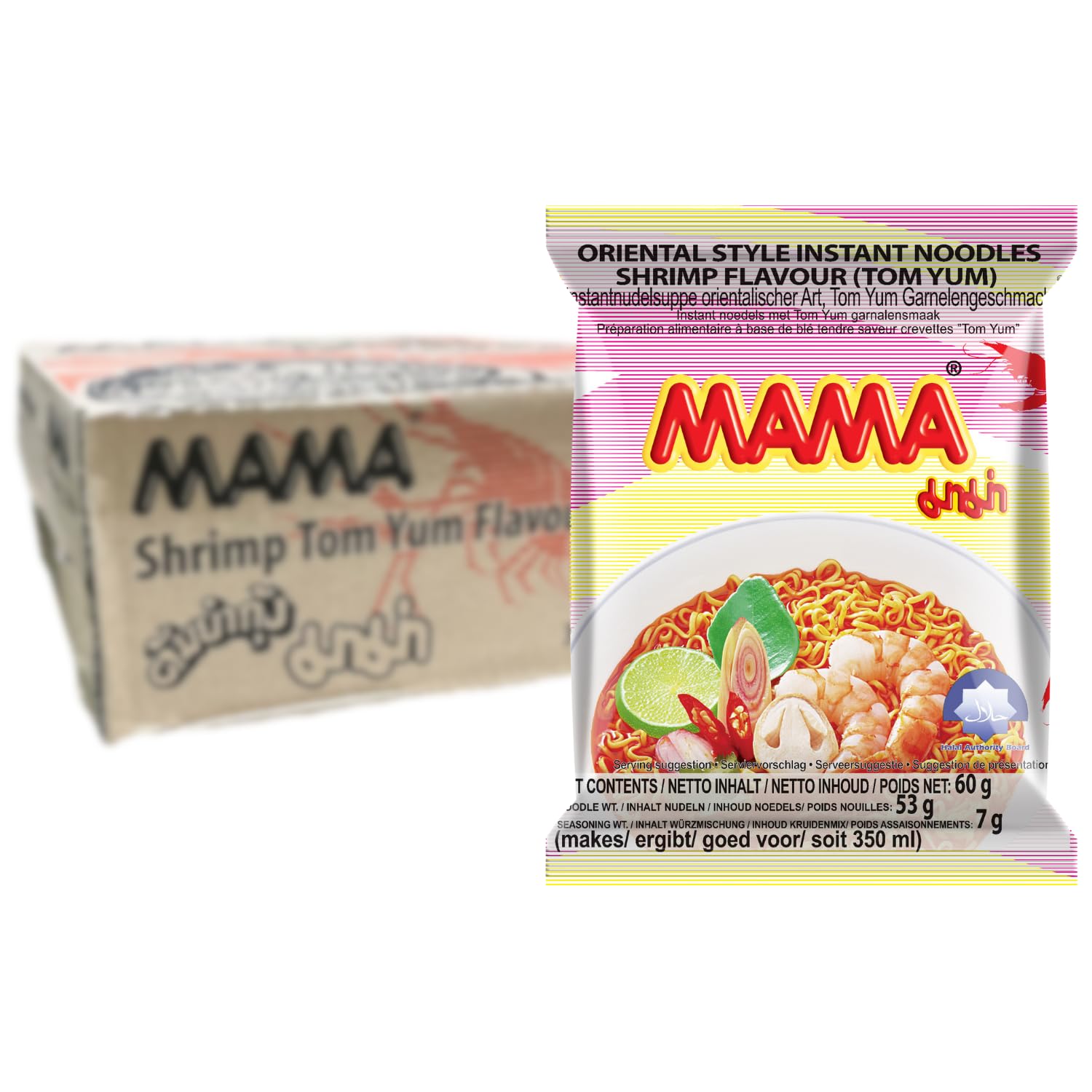 Mama Tom Yum Shrimp Instant Noodles, 60 g, Pack of 30 : Amazon.ca